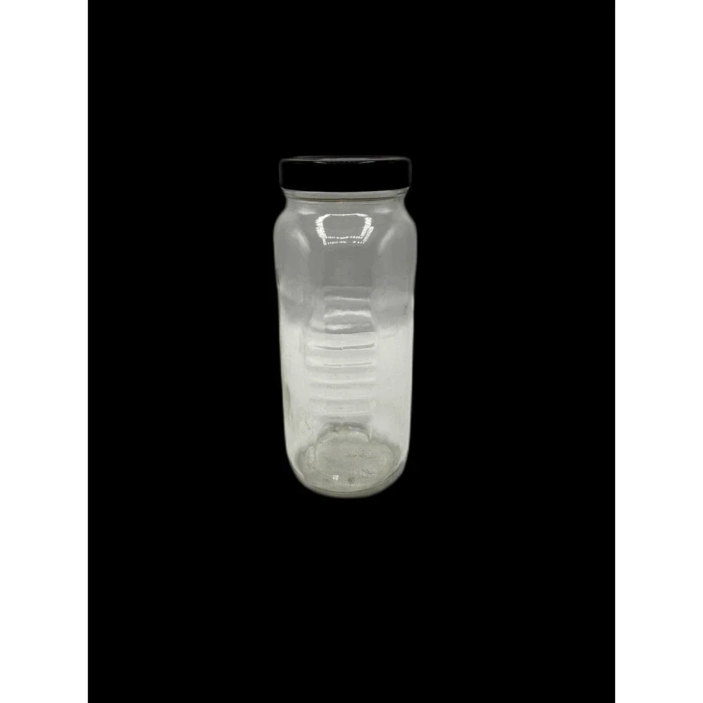 Vintage Owen's- Illinois Glass Company Honey Jar Ribbed Sides And Lid